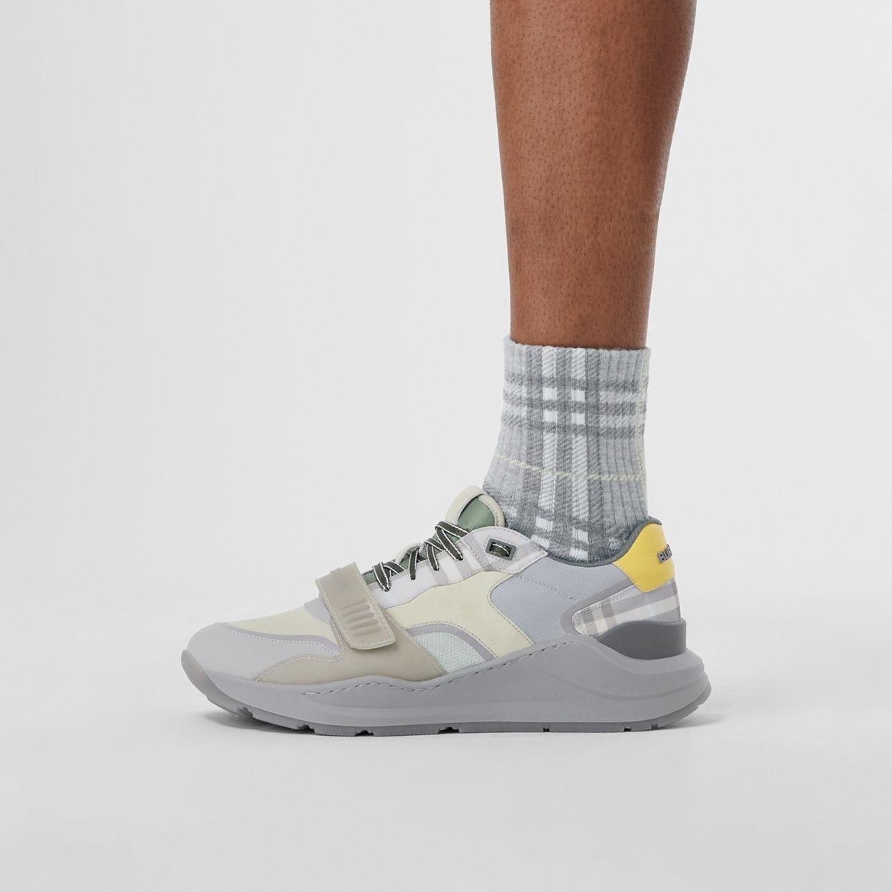 Vintage Check Nylon, Leather and Cotton Sneakers - 3