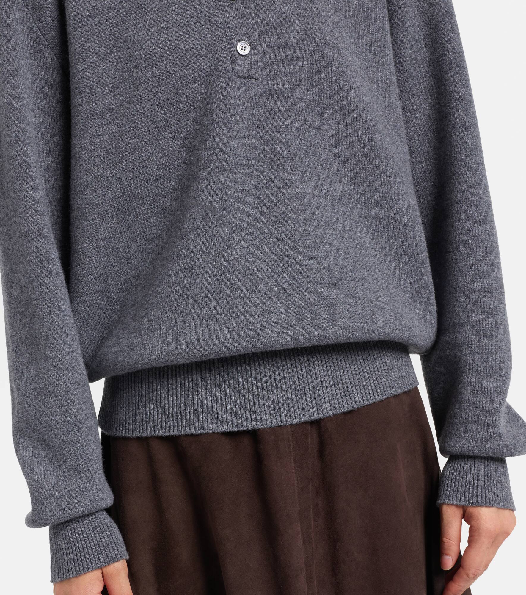 Wool and cashmere polo sweater - 5