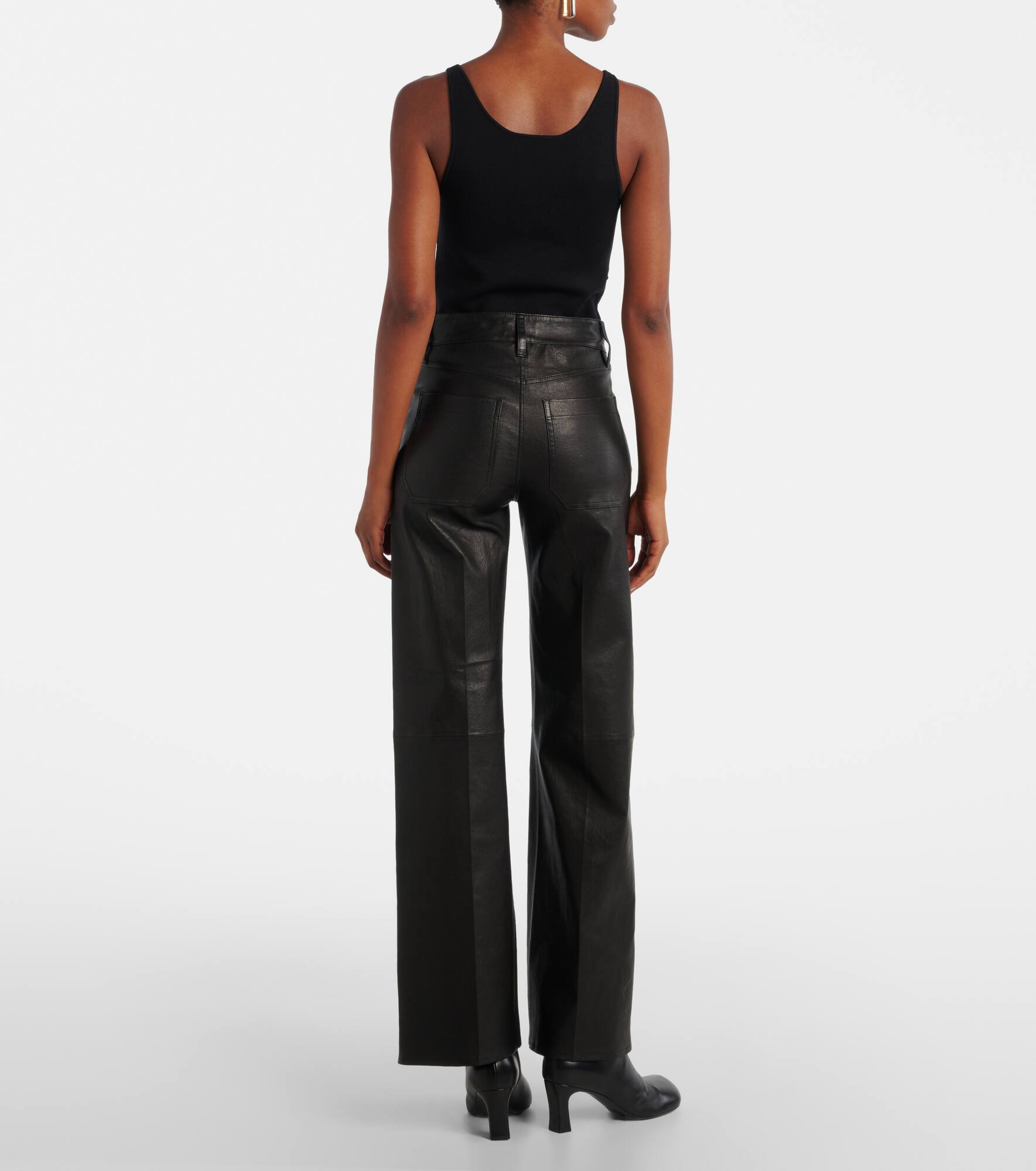 Le Slim Palazzo high-rise leather pants - 3