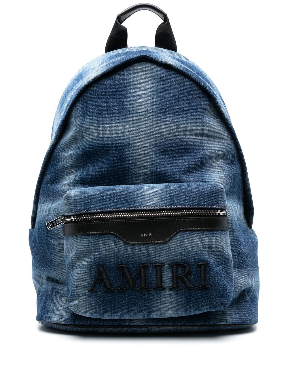 logo-print check backpack - 1