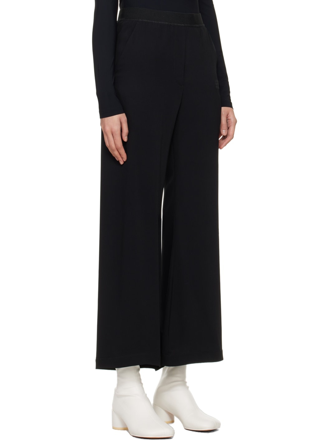 Black Embroidered Trousers - 2