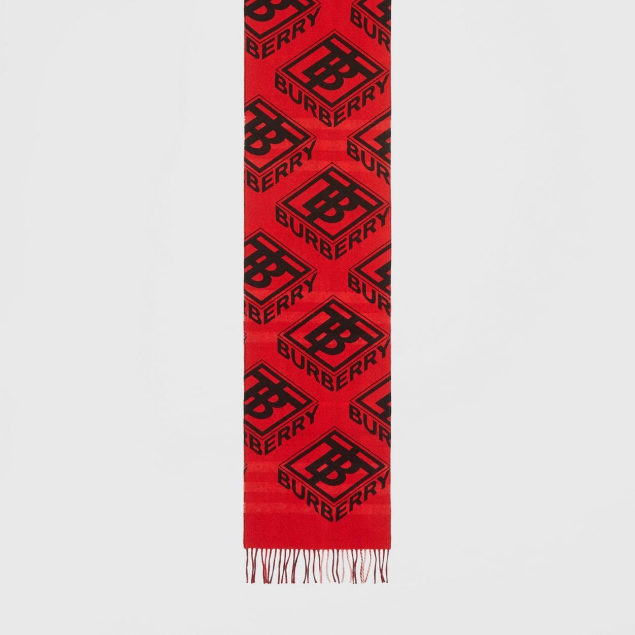 Reversible Check and Logo Graphic Cashmere Scarf - 5