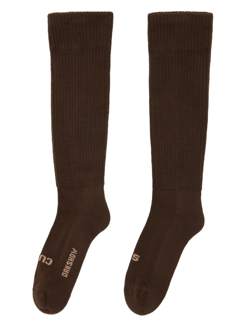 Rick Owens DRKSHDW Brown 'So Cunt' Socks outlook