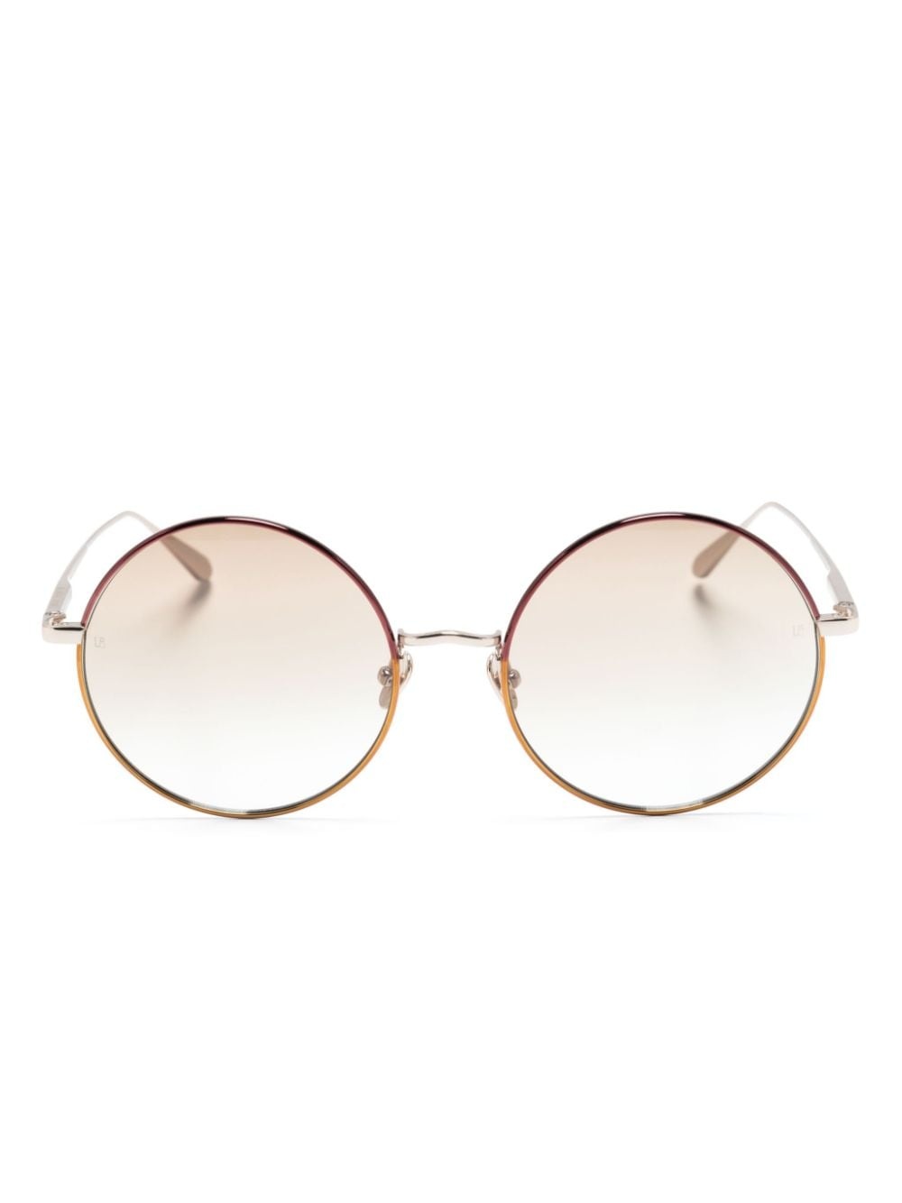 round-frame metallic sunglasses - 1