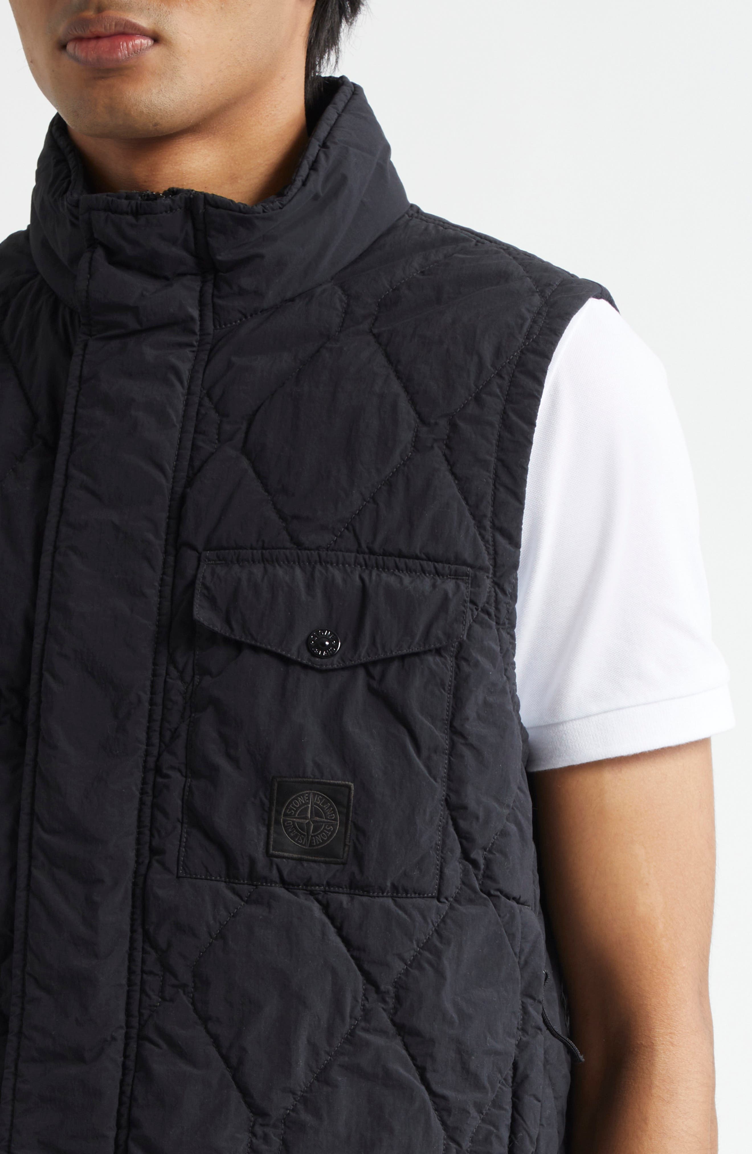 Stone Island Ghost Diamond Quilted Puffer Vest in V0029 Black at Nordstrom - 5