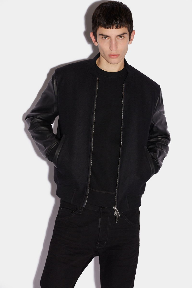 IBRA BLACK ON BLACK VARSITY JACKET - 1