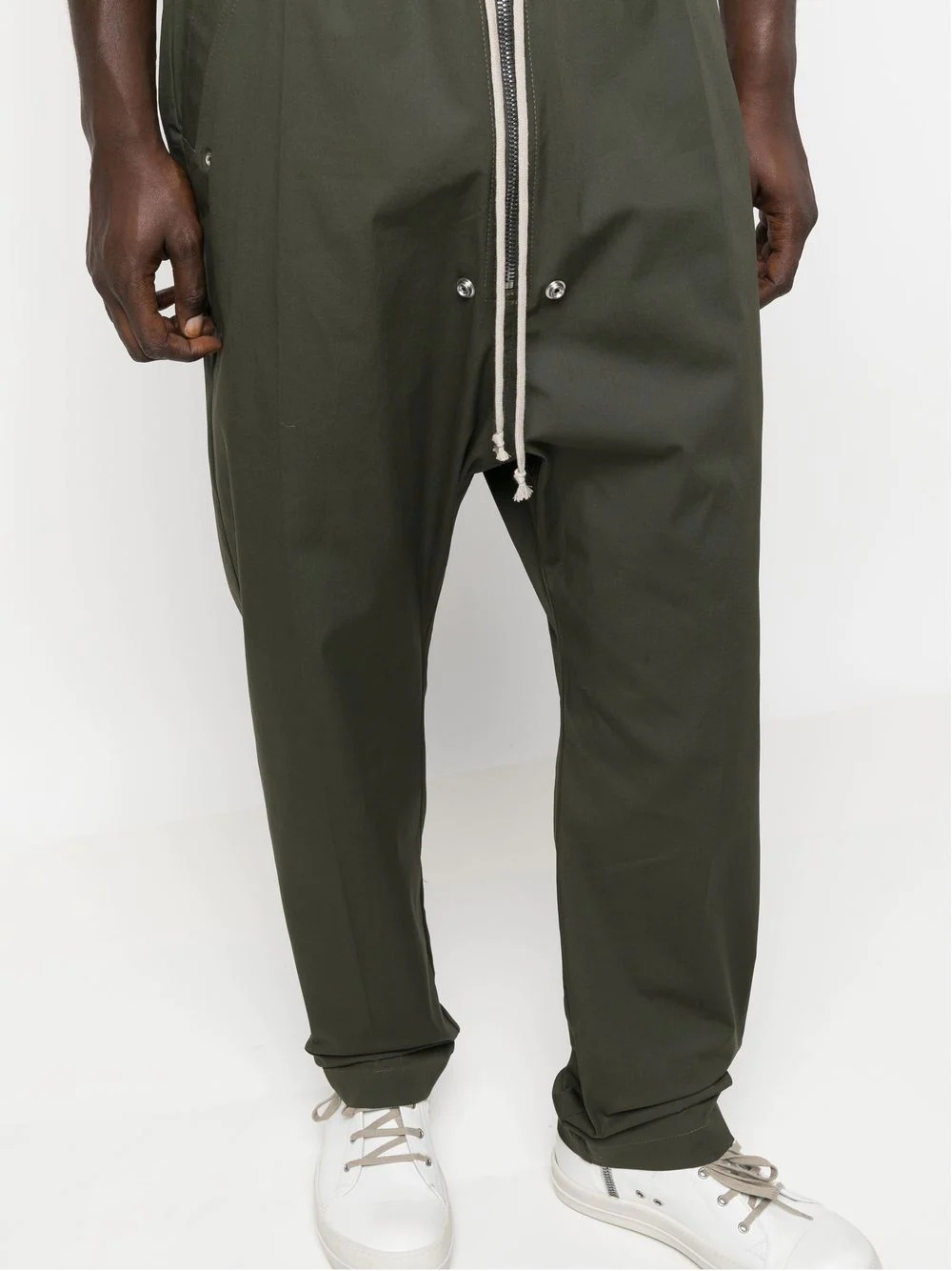 drawstring cotton trousers - 5