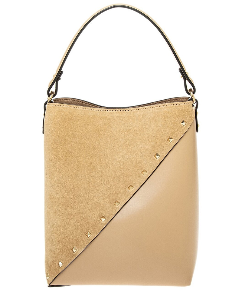 Valentino Valentino Rockstud Wispy Leather Bucket Bag outlook
