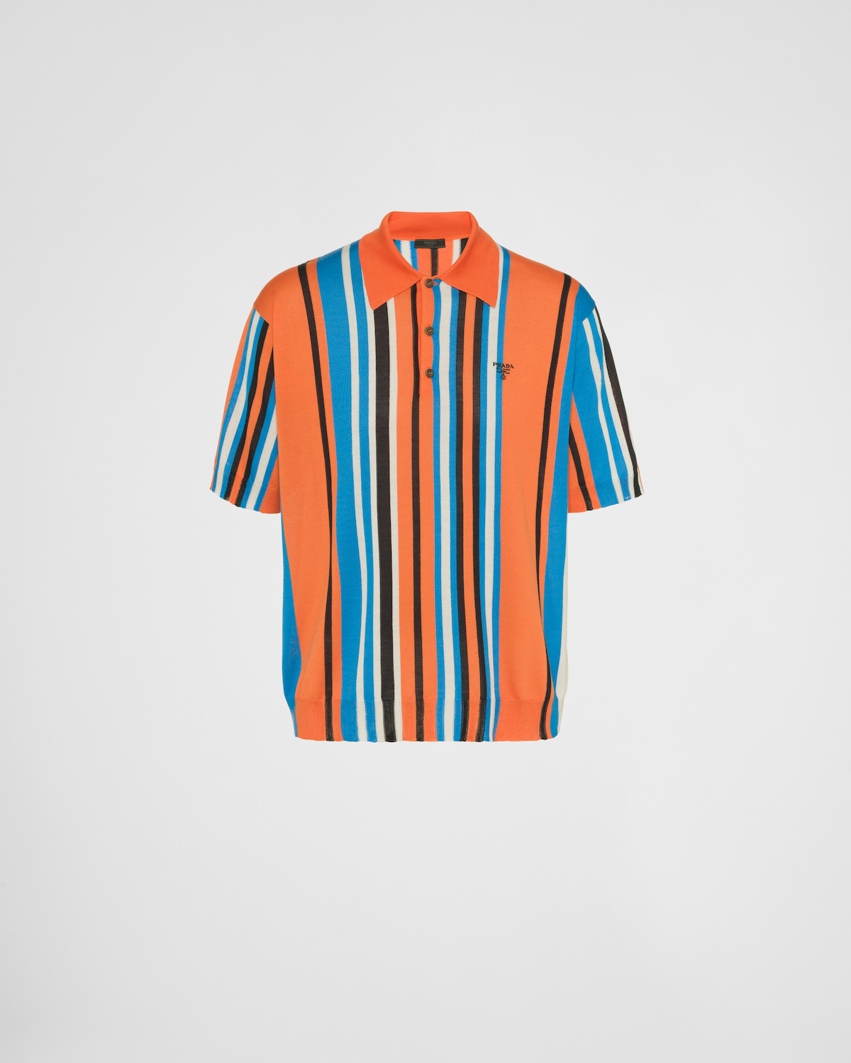 Silk jacquard polo shirt - 1
