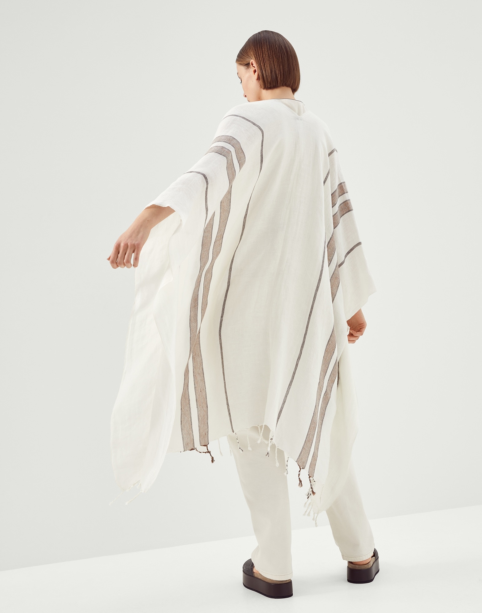 Sparkling stripe linen shawl - 2