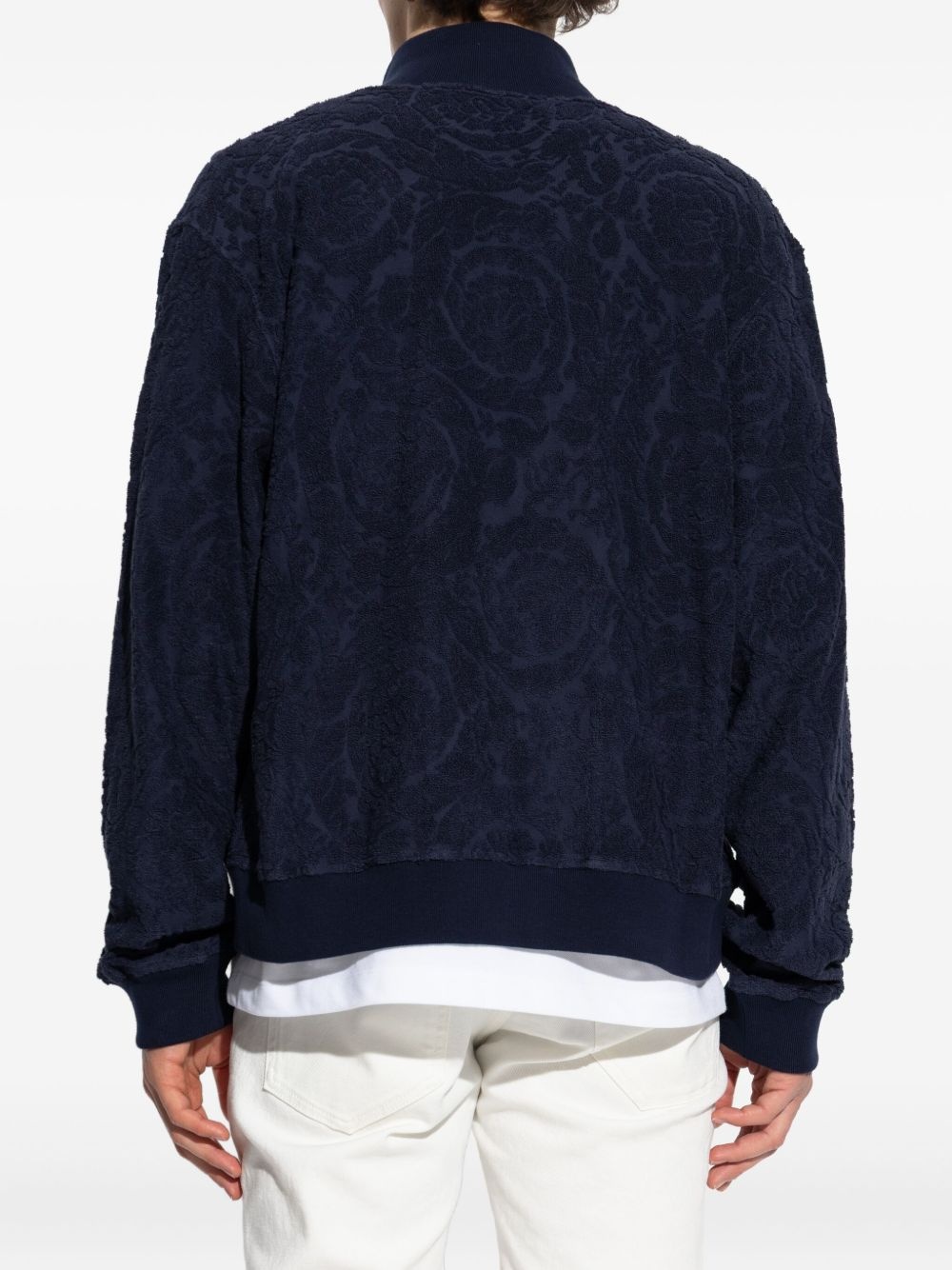 Barocco-jacquard zip-up jacket - 4