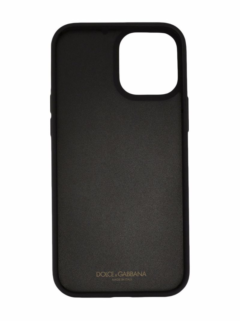 logo plate calfskin iPhone 12 Pro case - 2