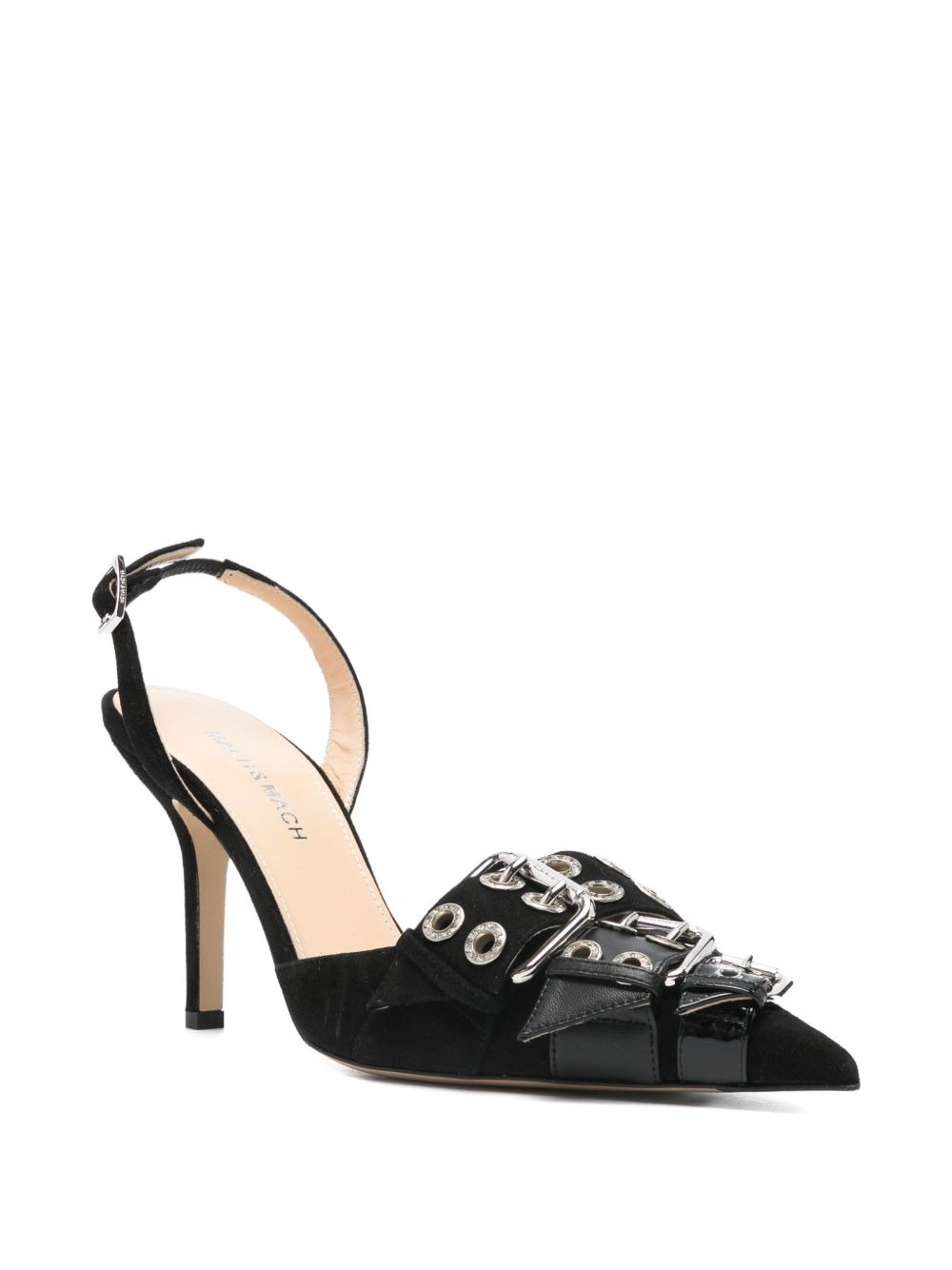 100mm buckle-detail pointed-toe pumps - 2