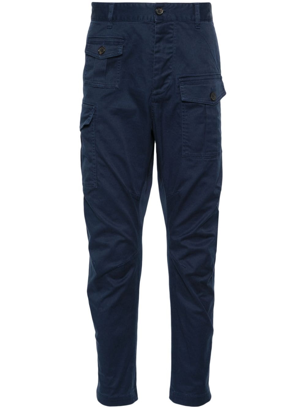 slim-cut cargo trousers - 1