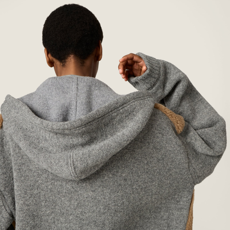 Wool, cashmere and shearling zipper blouson jacket 6