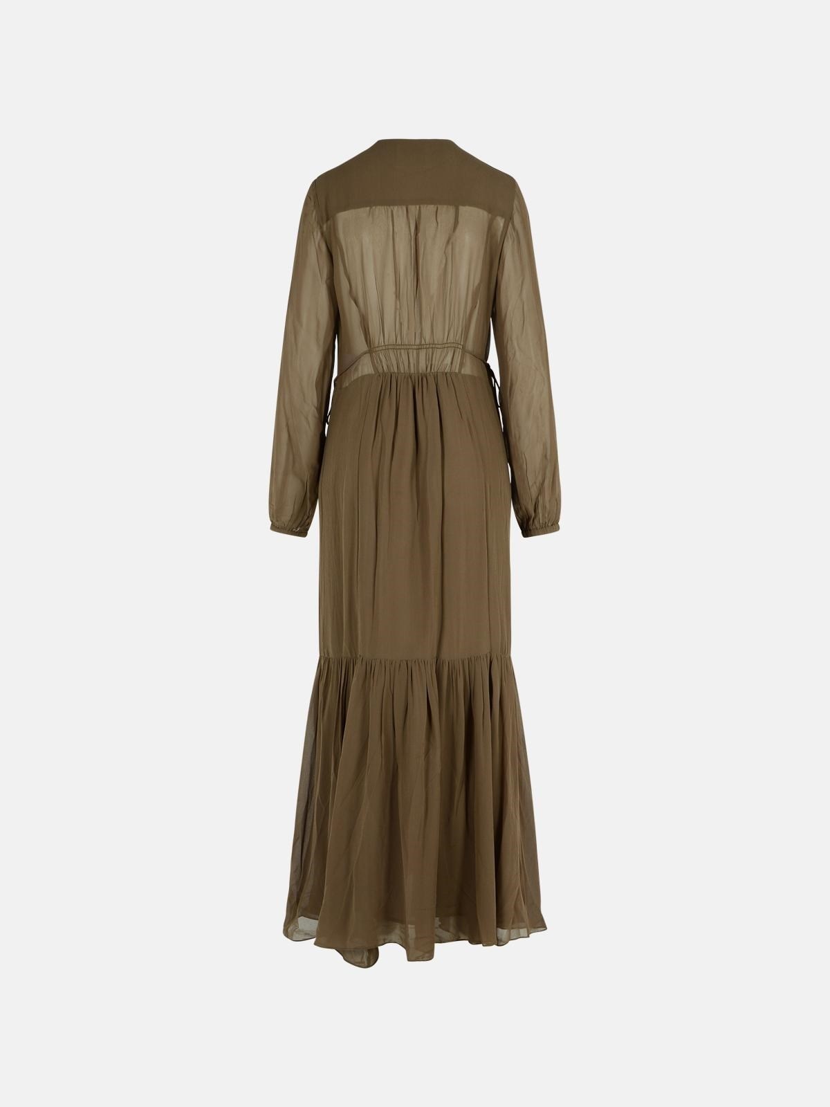 BRIANE' KHAKI VISCOSE DRESS - 3