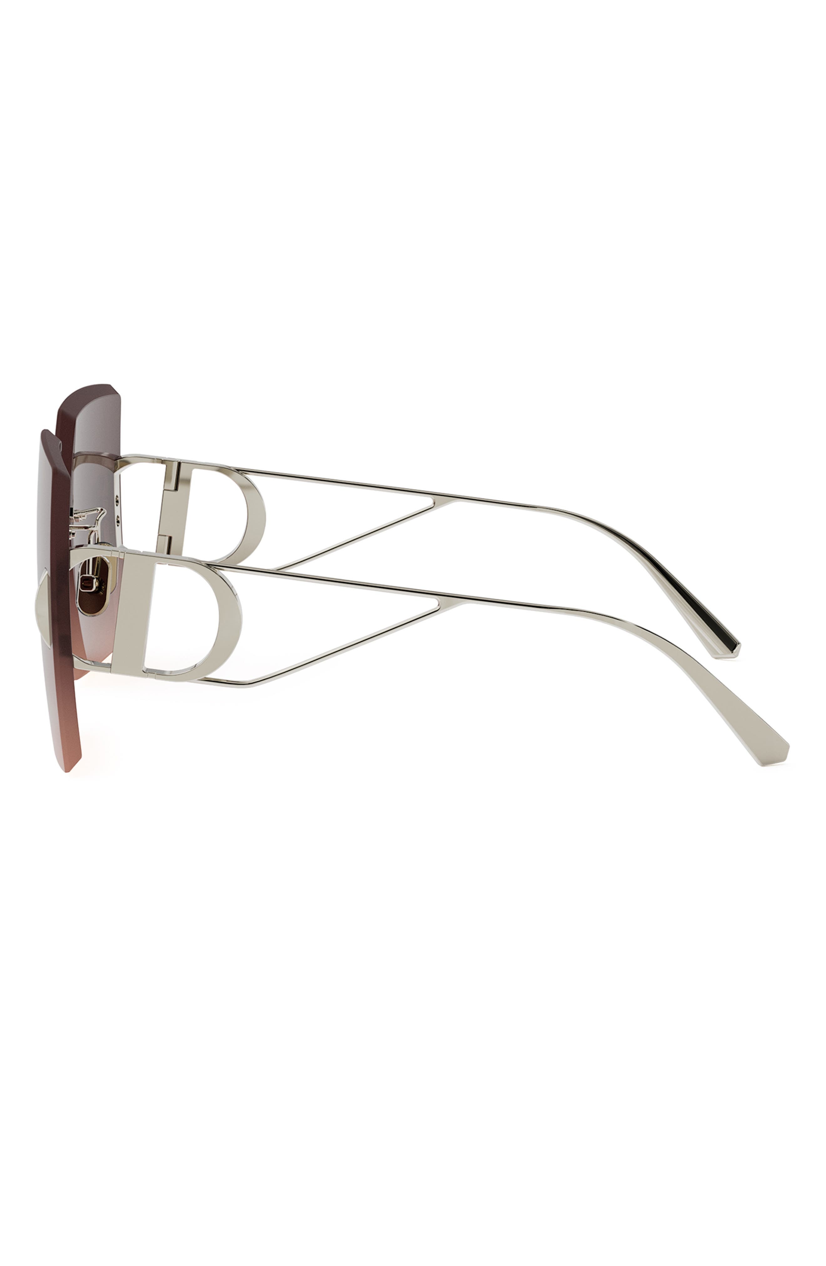 DIOR 30Montaigne S7U 64mm Oversize Gradient Geometric Sunglasses in Matte Rose Gold /Roviex at Nords - 3