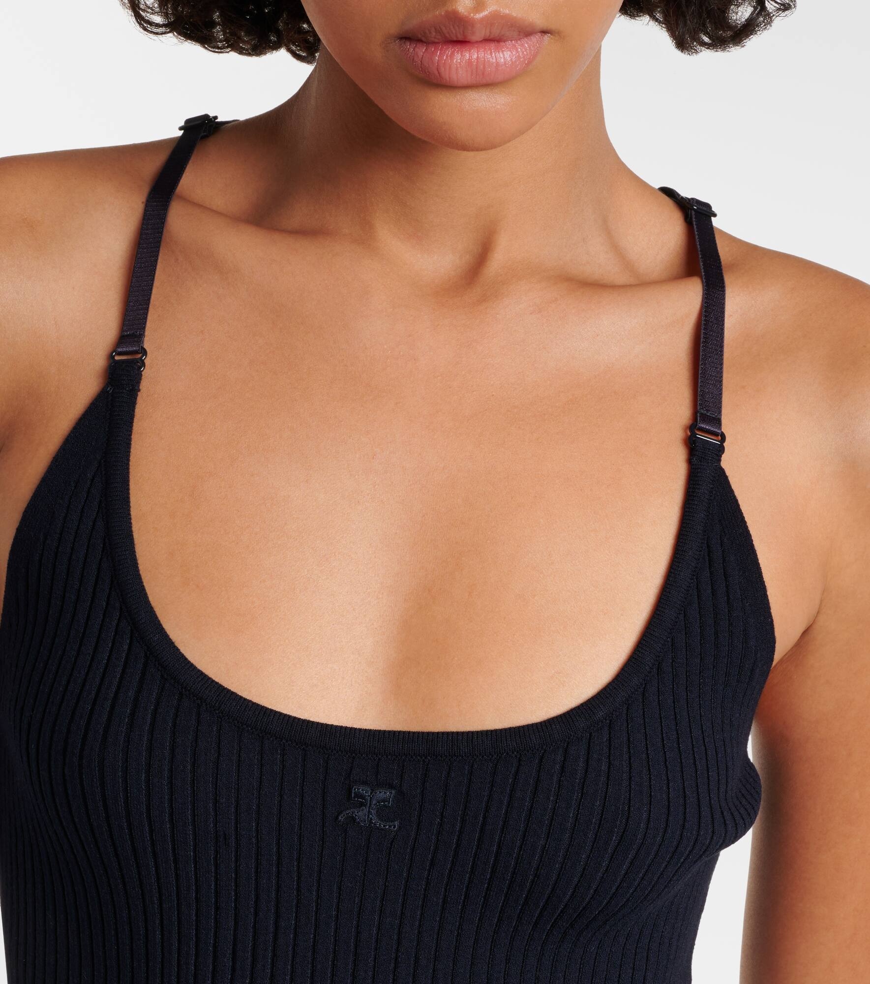 Logo ribbed-knit tank top - 4