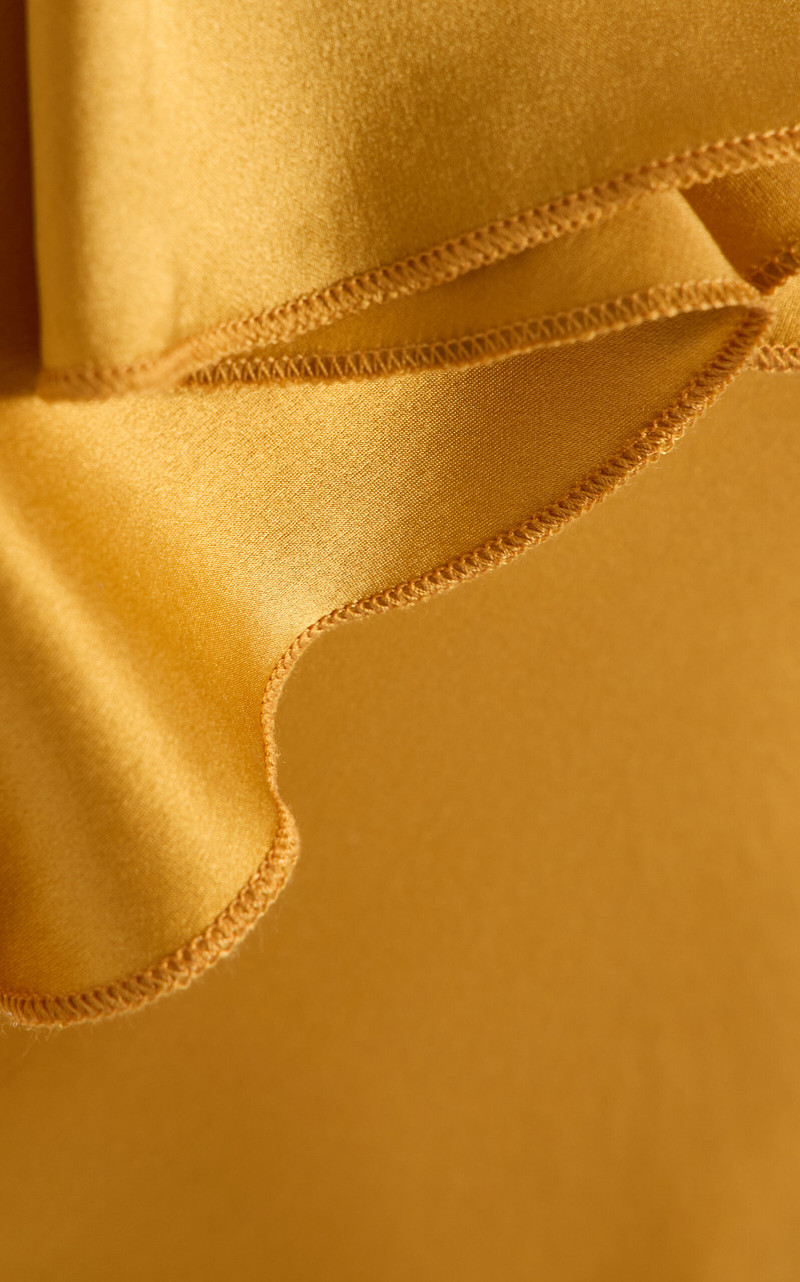 Exclusive Ruffled Silk-Satin Halter Slip Dress gold 5