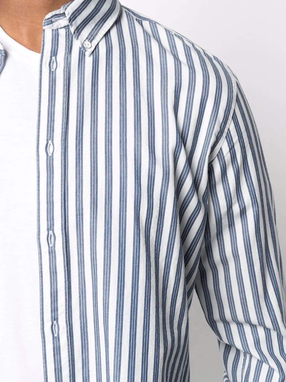 stripe-print cotton shirt - 5