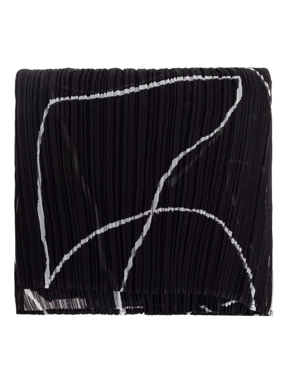 pleated printed scarf - 1