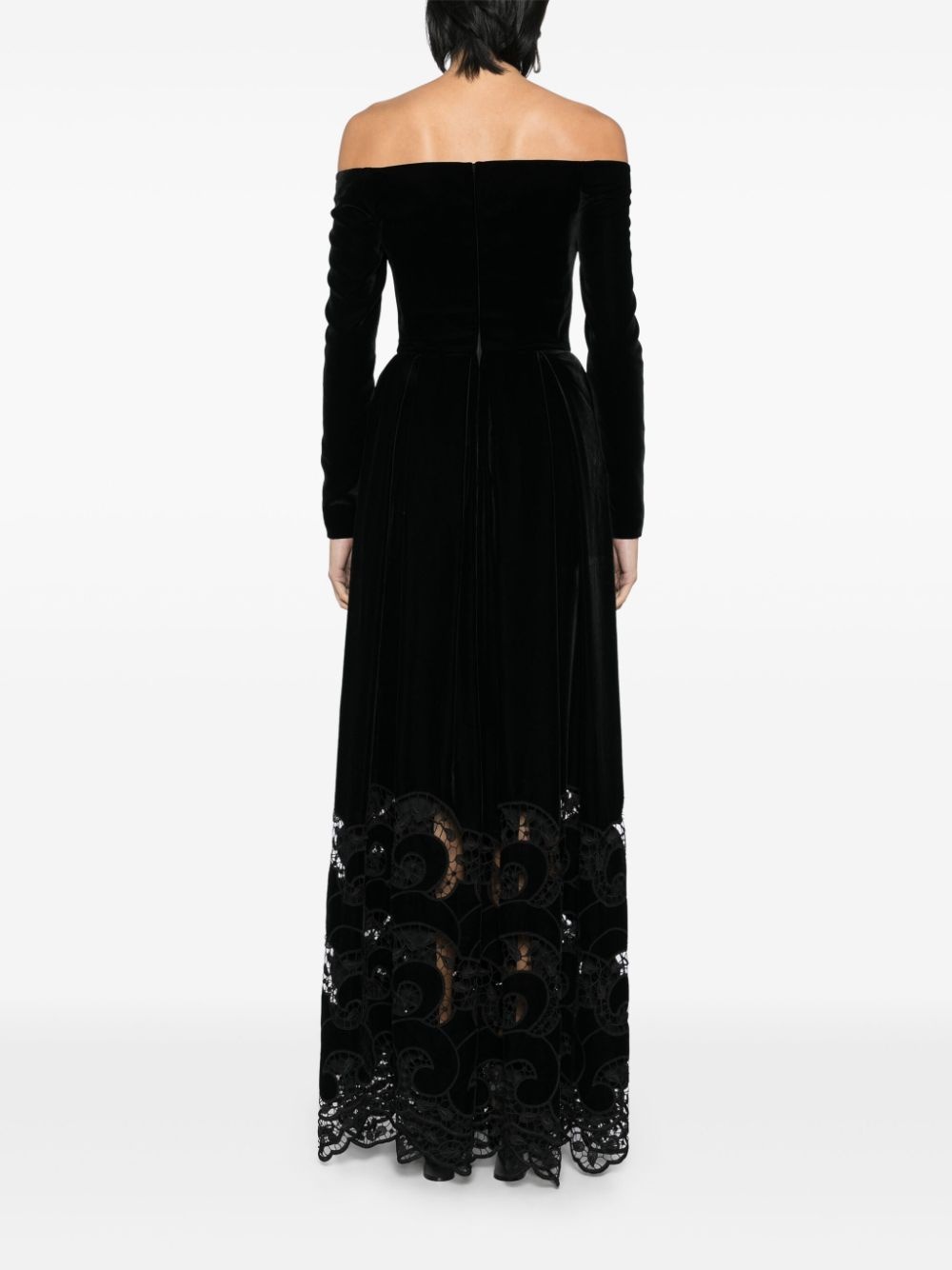 embroidered velvet dress - 4