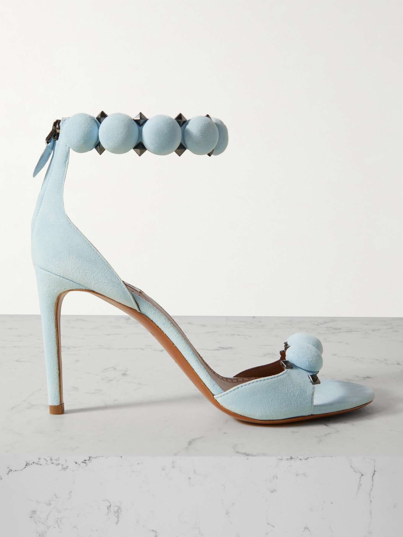La Bombe 90 studded suede sandals - 1