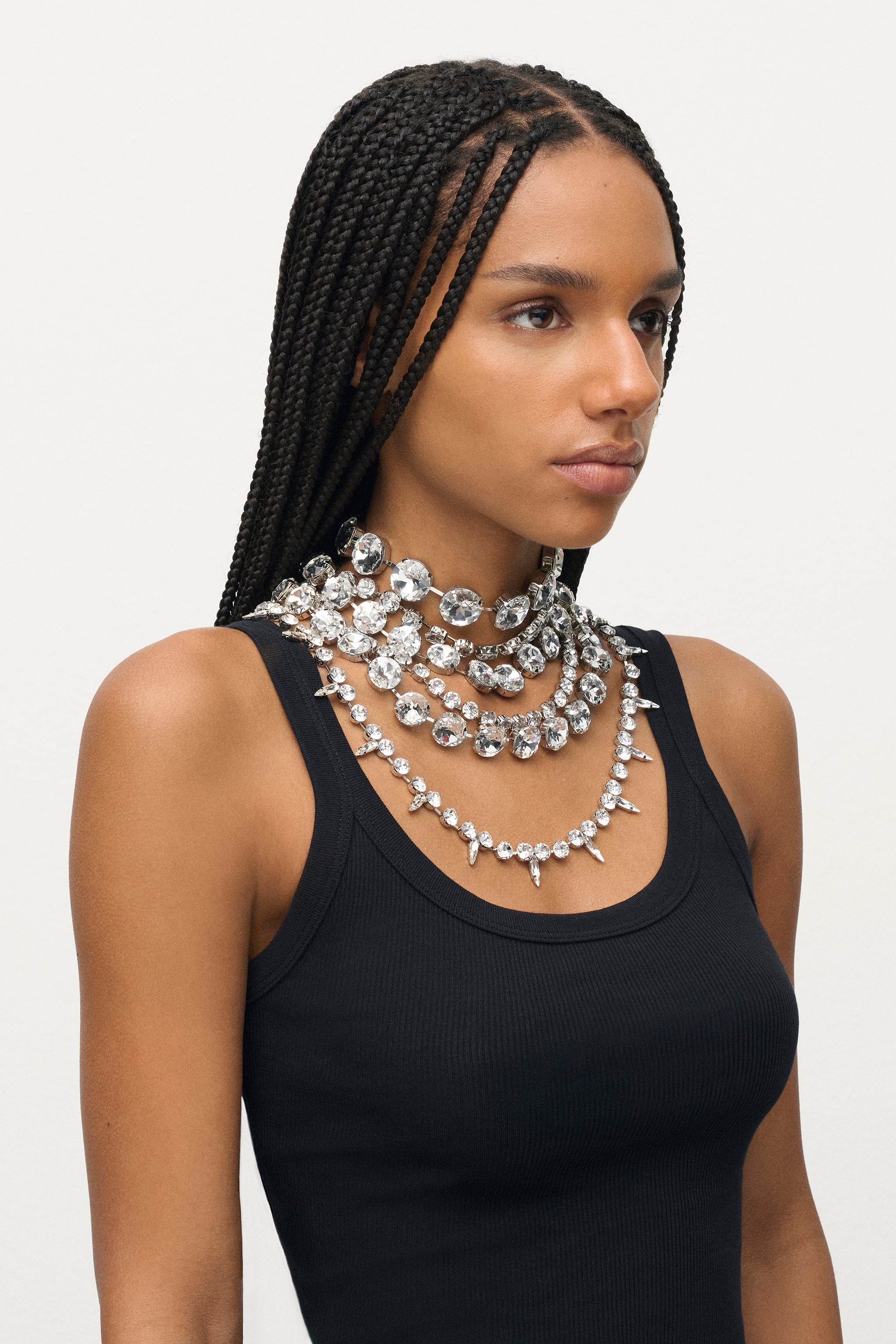 CRYSTAL MULTI LAYER CHOKER NECKLACE - 3