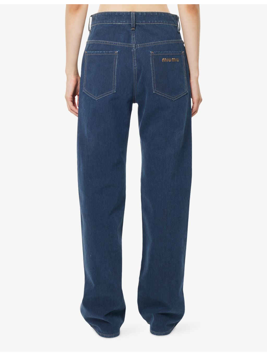 Embroidered-Logo Straight-Leg Denim Jeans - 4