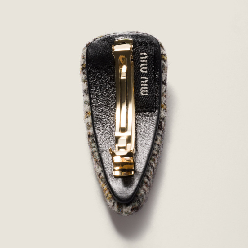 Prince-of-Wales fabric hair clip 3