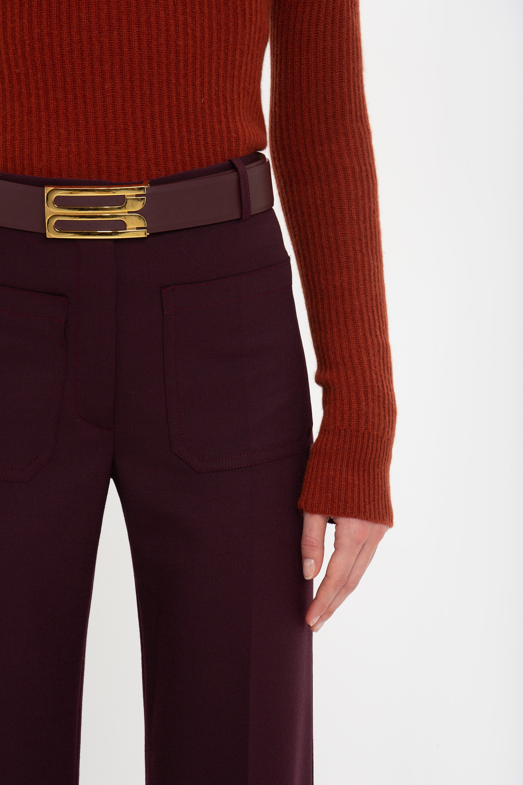 Double Collared Jumper In Russet - 2