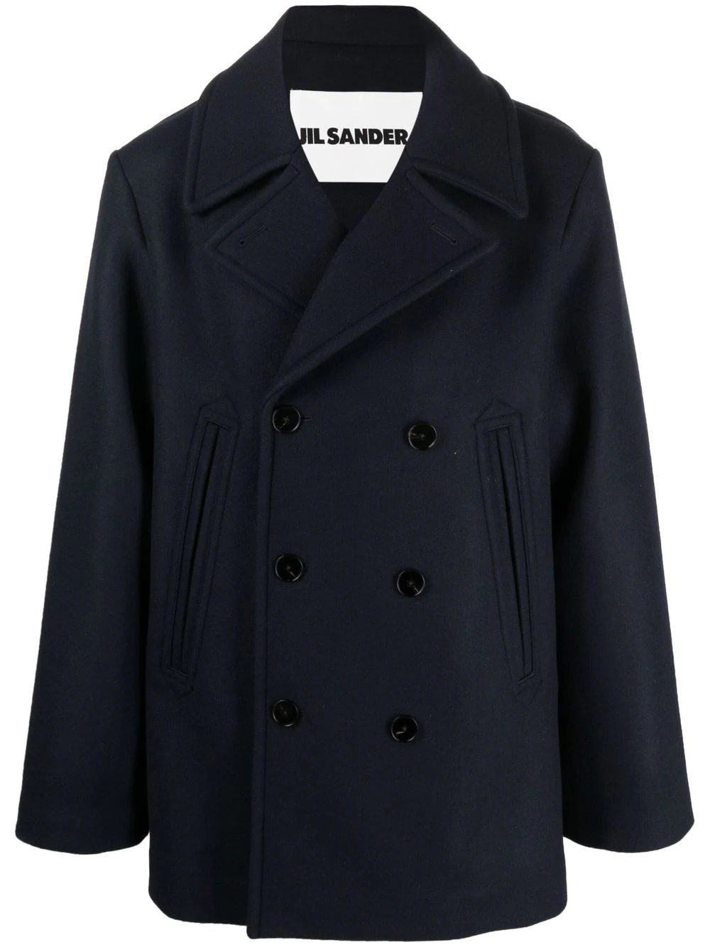 double-breasted wool coat - 1