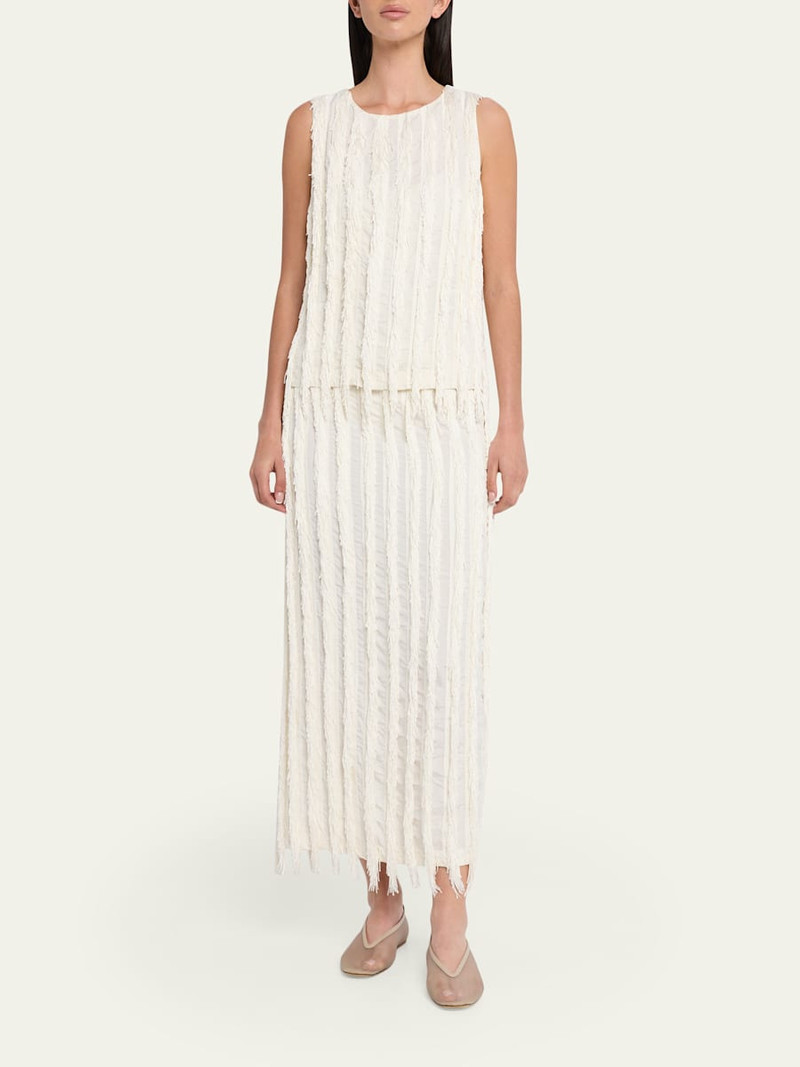 ZANKOV Sleeveless Fringe Stripe Top outlook