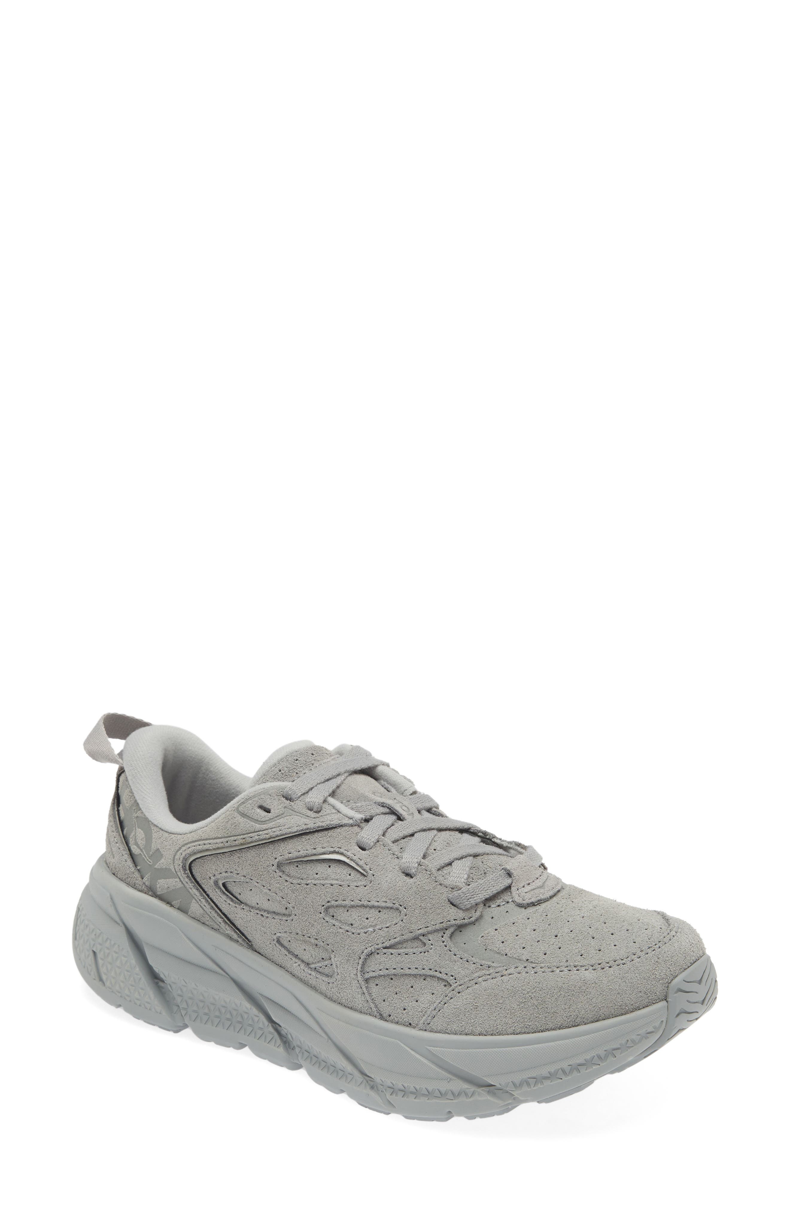 HOKA Gender Inclusive Clifton L Suede Sneaker in Limestone /Limestone at Nordstrom - 1