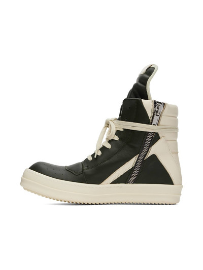 Rick Owens Green & Off-White Porterville Geobasket Sneakers outlook