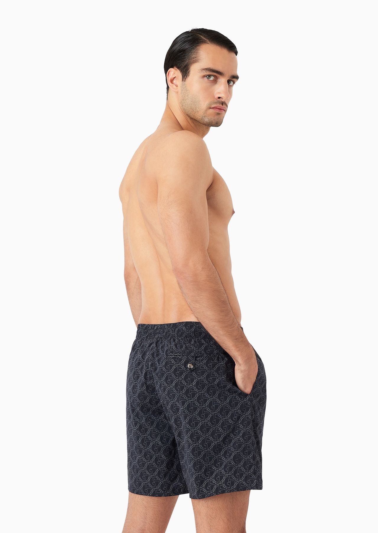 All-over logo print swim trunks - 3