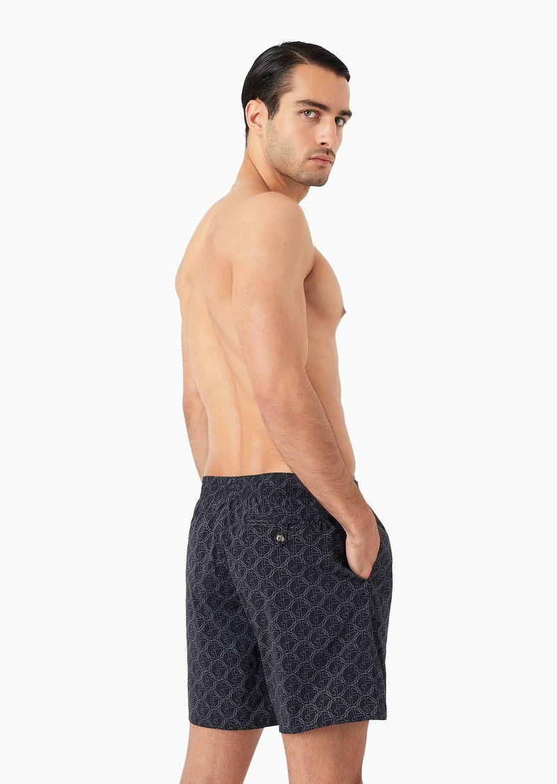 All-over logo print swim trunks 3