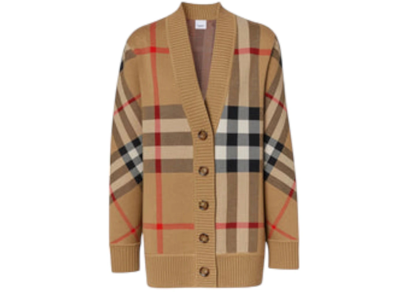 Burberry Oversized Check Cardigan Parchment Cream - 1
