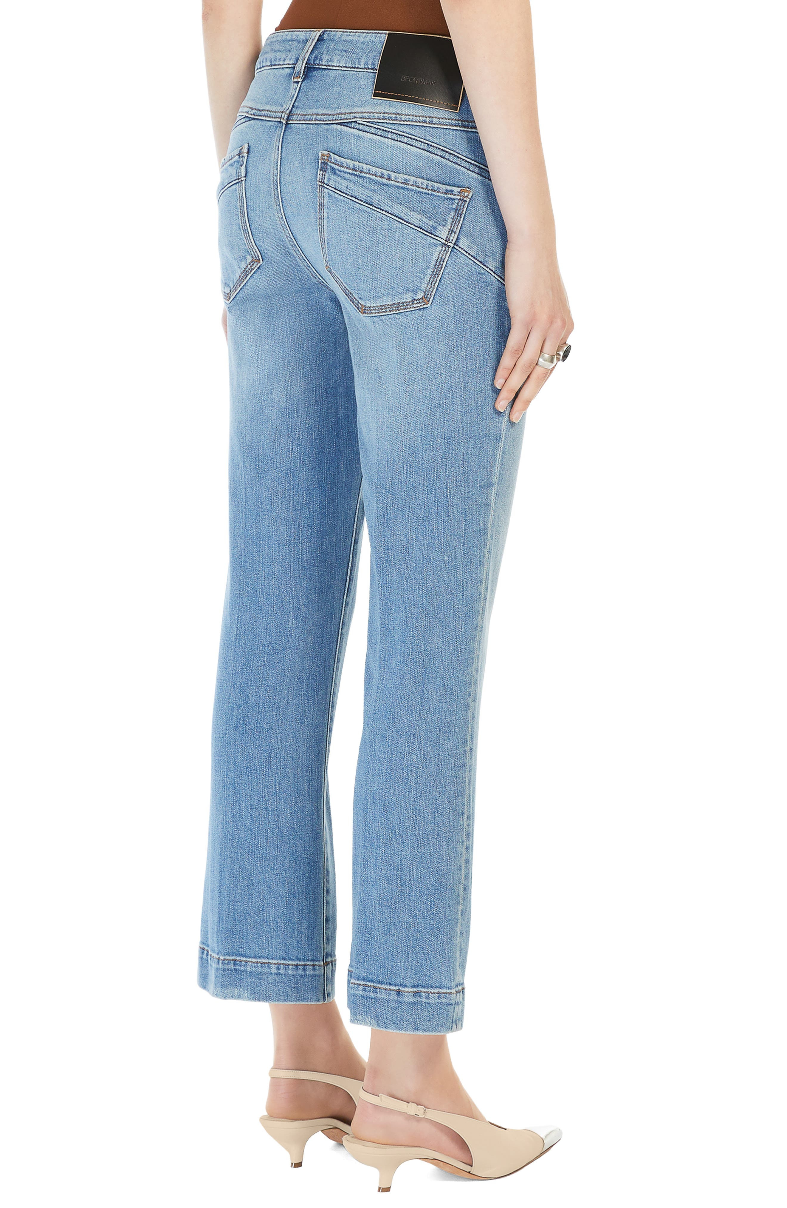 SPORTMAX Perfect Fit Stretch Denim Crop Jeans in Midnight Blue at Nordstrom - 2