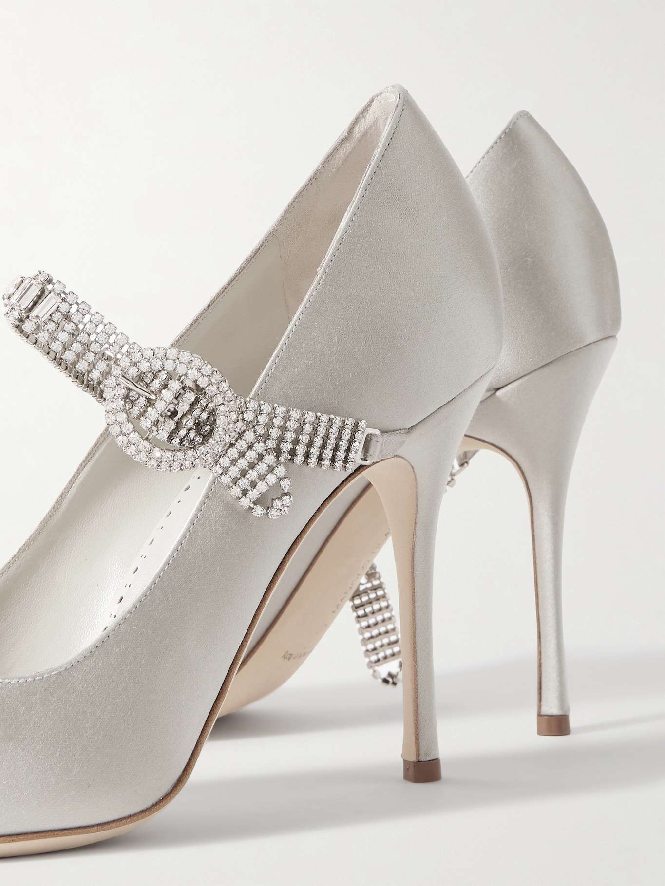 Hamedi 105 crystal-embellished satin point-toe pumps - 4