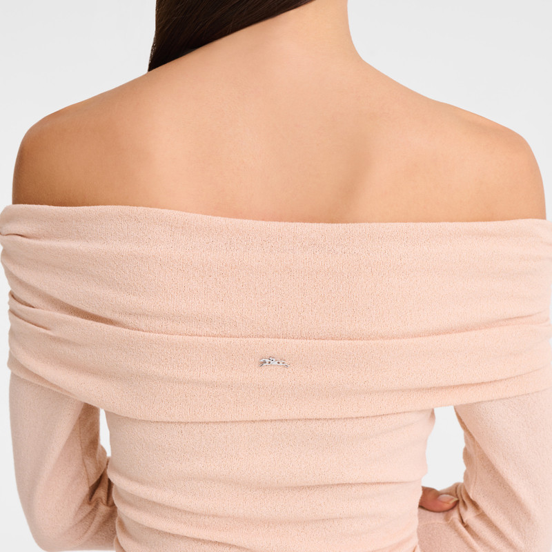 Long dress Cream - Crepe jersey 5