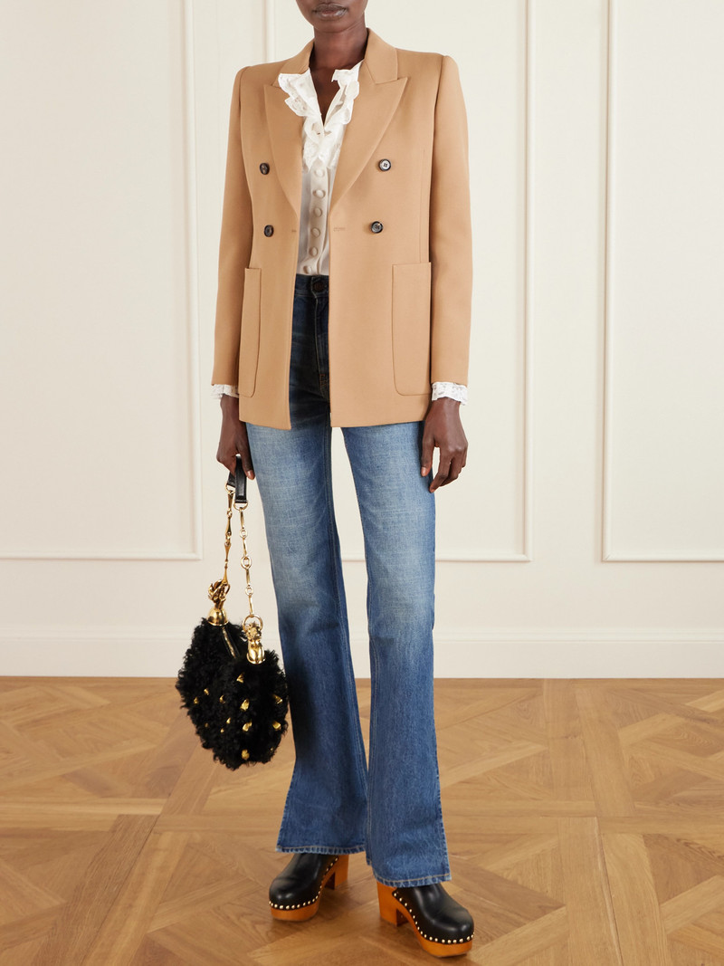 Chloé Chain Horse Embellished Shearling Shoulder Bag outlook