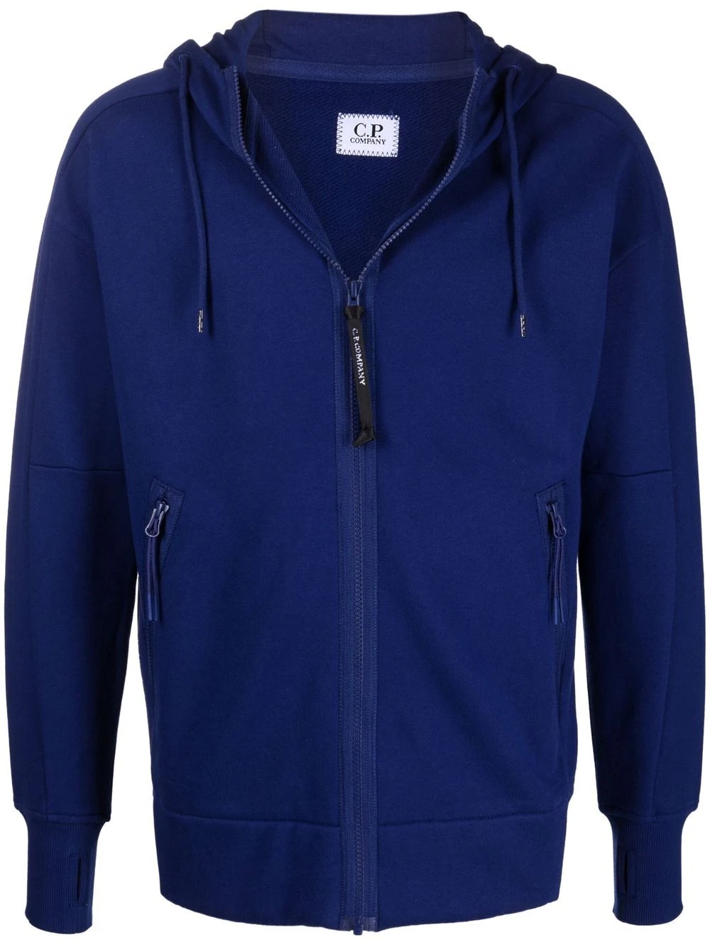 zipped drawstring hoodie - 1