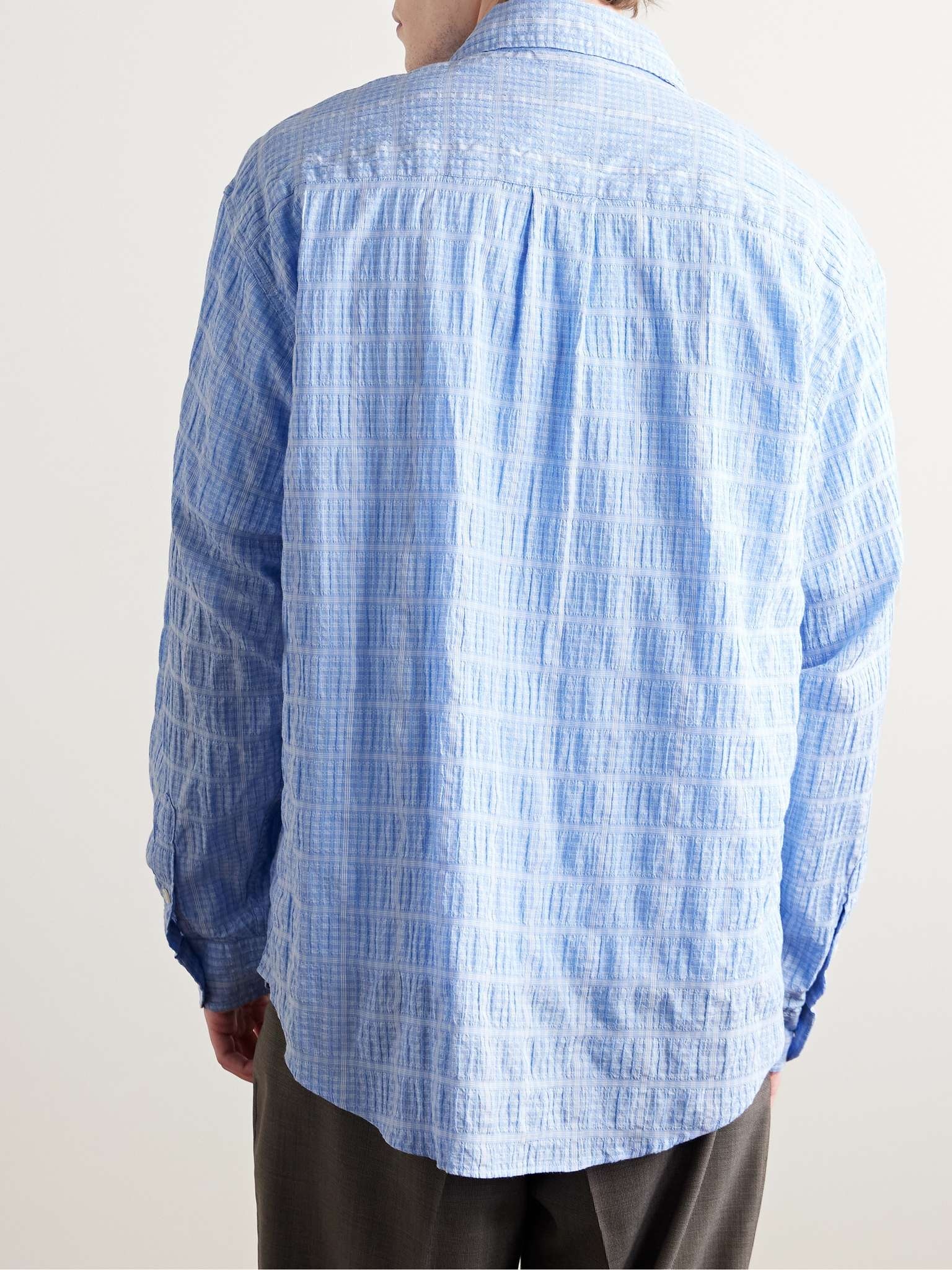 Executive Checked Cotton-Seersucker Shirt - 4