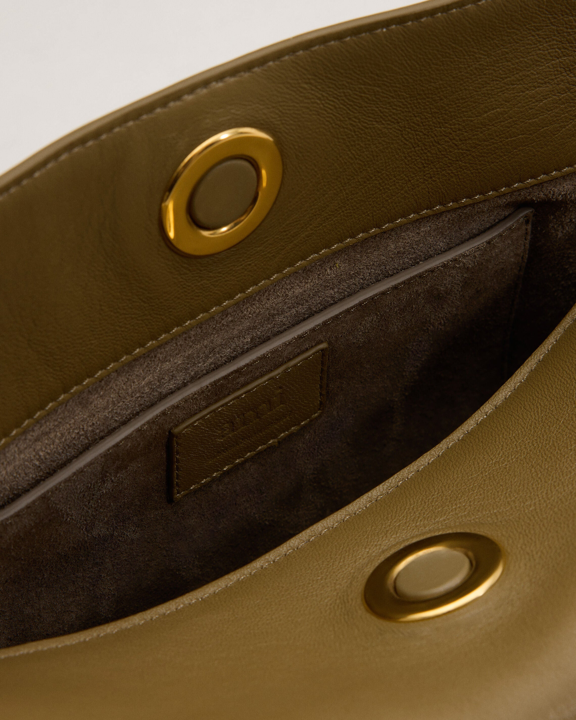 KHAKI LEATHER CARROUSEL BAG - 6