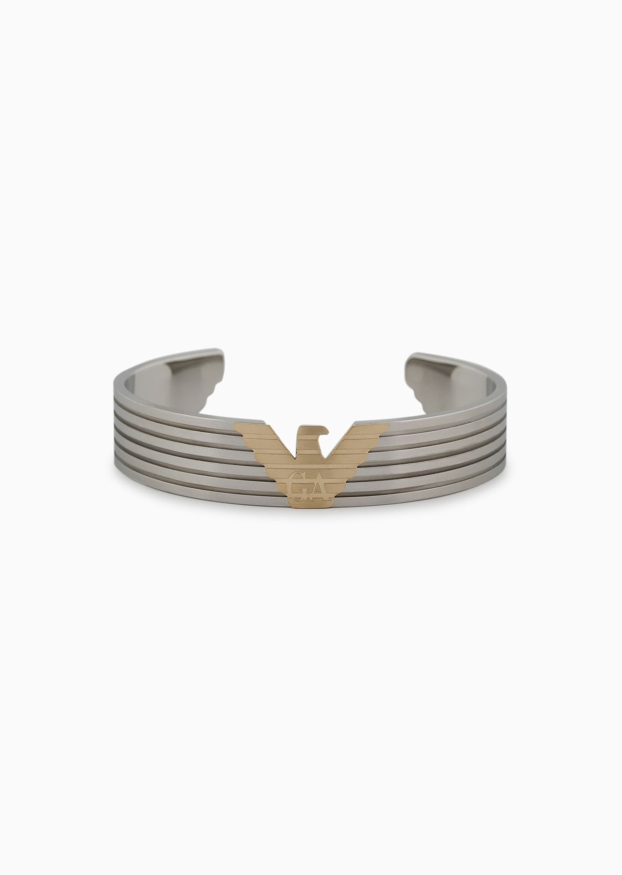 Two-Tone Stainless Steel Cuff Bracelet - 1