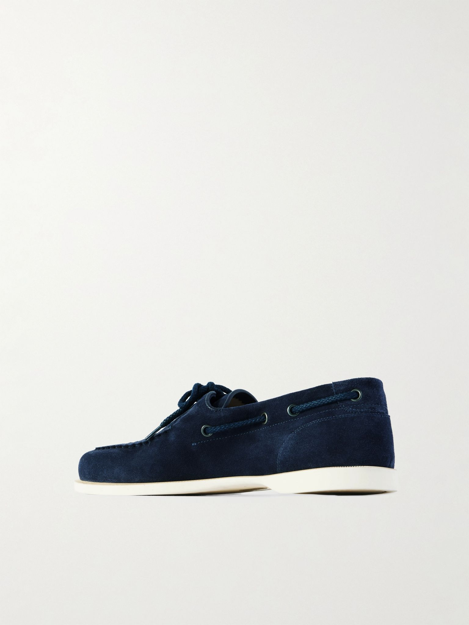 Foil Suede Boat Shoes Navy - 4