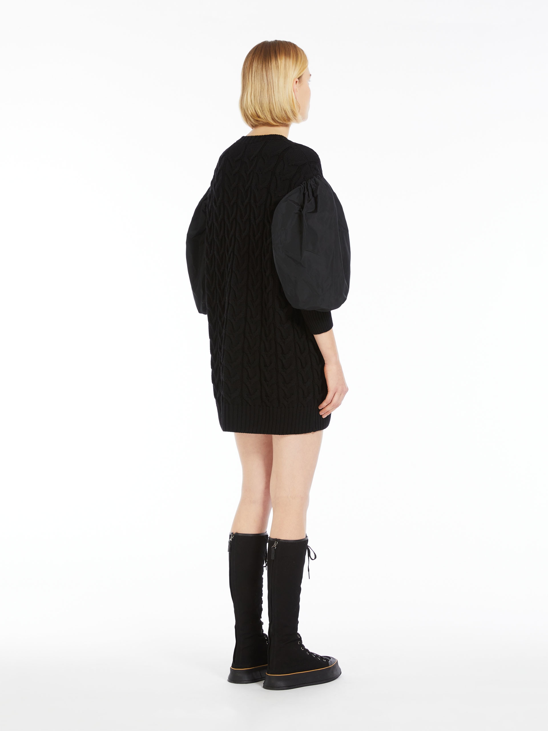 ANCELLA Wool dress with balloon sleeves - 4