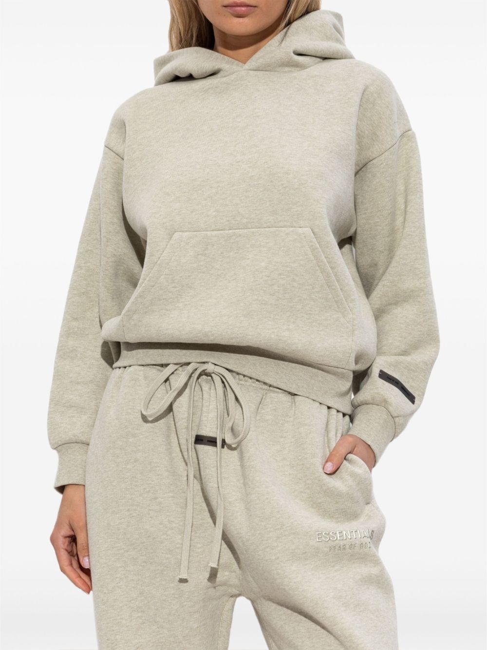 logo-embroidered drawstring hoodie - 3