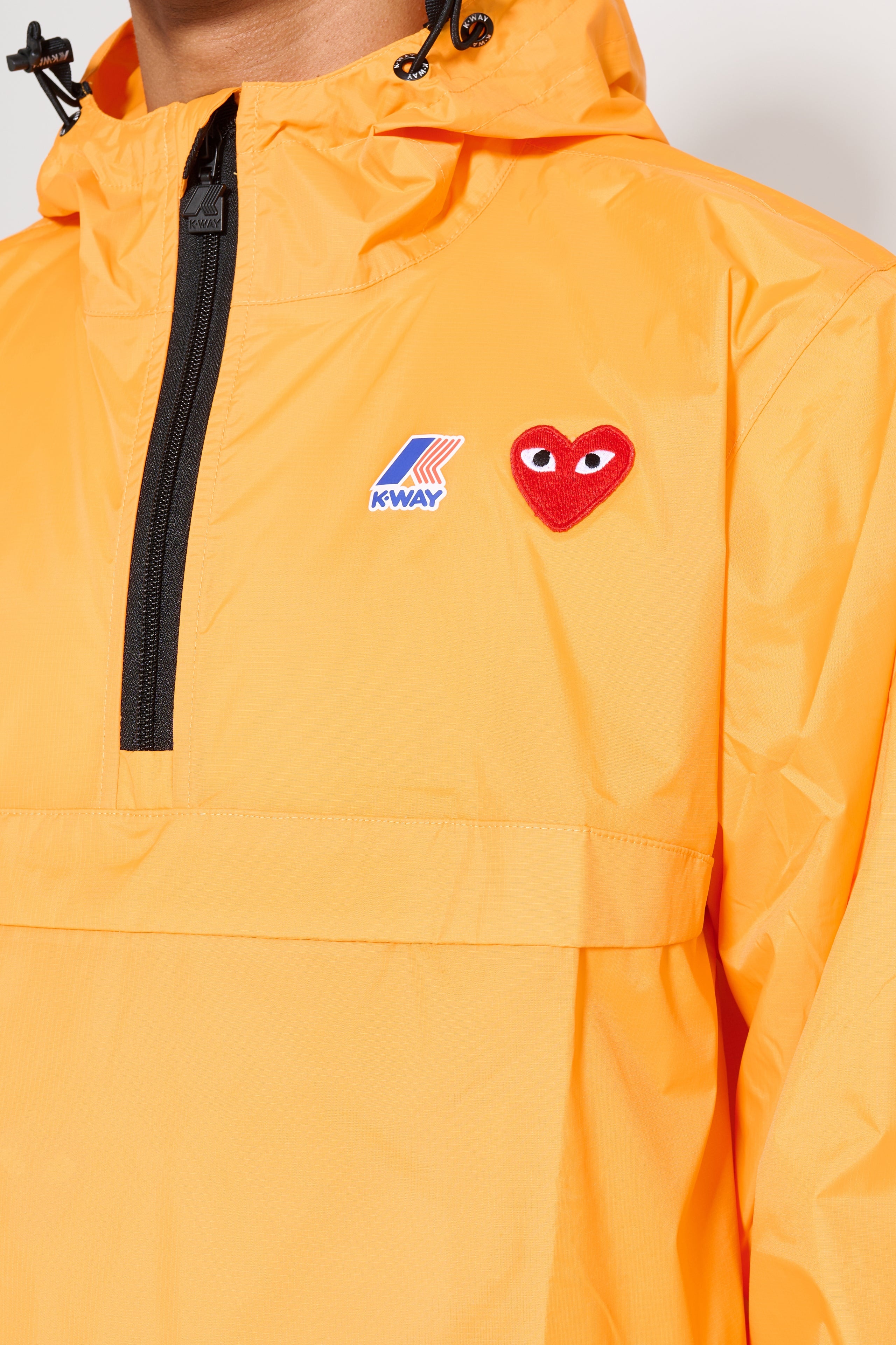 COMME DES GARÇONS PLAY X K-WAY HALF ZIP JACKET ORANGE - 4